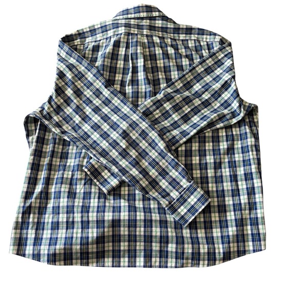 Lauren Ralph Lauren Men's Blue and Green Plaid Button Up Shirt Size 2XL - Picture 2 of 7